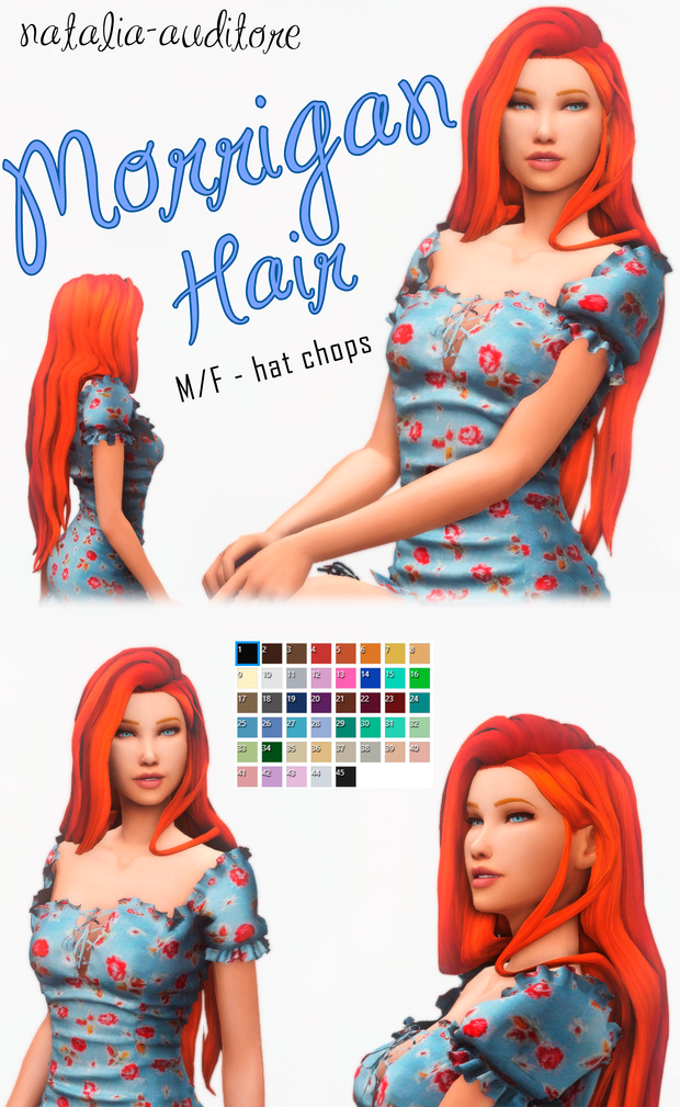 Morrigan Hair by Natalia Auditore – @l-ts4mm-l on Tumblr