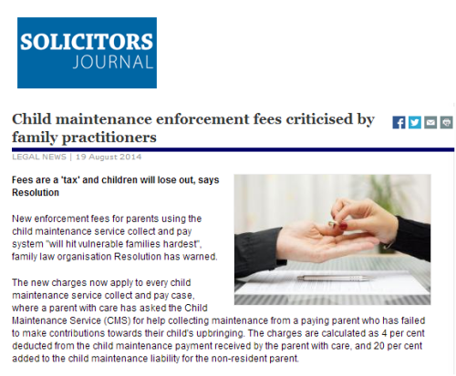 Jennifer Hollyer, a solicitor in our Leeds office, was quoted in Solicitors Journal regarding the problems with child maintenance enforcement fees.
To read what she had to say, check out the article here.