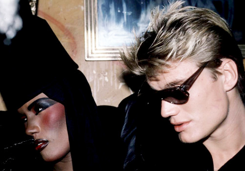 mabellonghetti:Grace Jone and Dolph Lundgren photographed by Ann Clifford, 1985