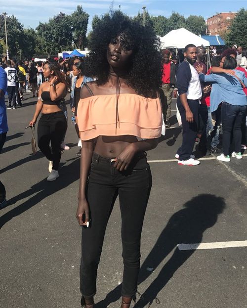 Anok Yai is a stunning model from New Hampshire of Sudanese decent. She was discovered after the fir