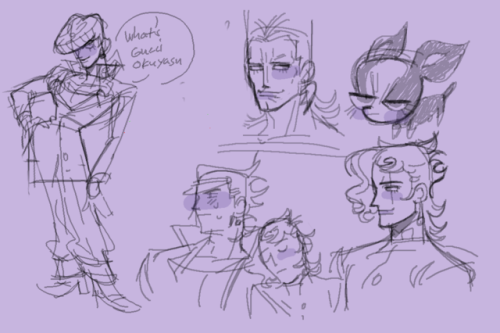 katkraydel:drawpile doodles from last night. couldn’t think of a better way to pose josuke LOL