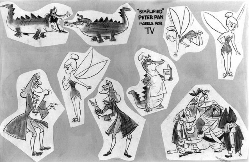 talesfromweirdland:Disney characters, UPA style. Animation art from Disney TV commercials. Mid-1950s