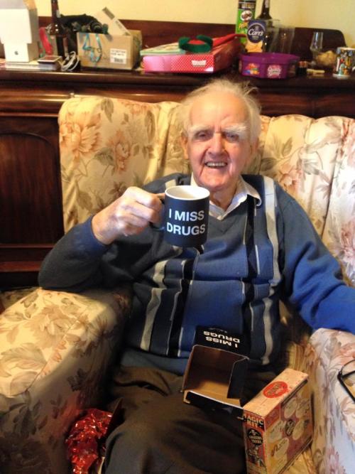 weallheartonedirection:  Last year my friend’s mum got his 94 year old Great Grandfather a mug saying, ‘nobody knows I’m gay’. This year she’s taken it up another notch.