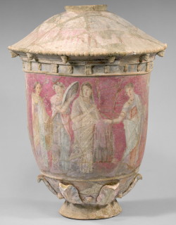 didoofcarthage:Terracotta vase from a tomb. From Centuripe, Sicily. Greek, 3rd-2nd century B.C. Metropolitan Museum of Art.