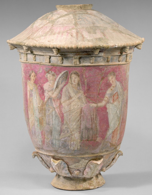 Terracotta vase from a tomb. From Centuripe, Sicily. Greek, 3rd-2nd century B.C. Metropolitan Museum