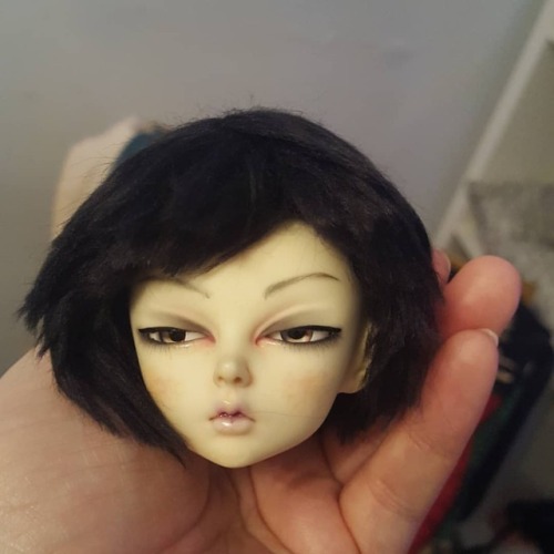 BJD Sales post! Minifee Marcia head in white resin with faceup, homemade wig, plus eyes. Asking &pou