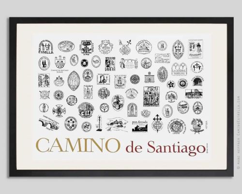 Art print “Stamps of the Camino de Santiago” ✈️ Worldwide shipping For more information 