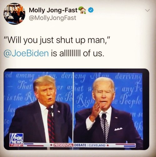 Lol 😂 No kidding! SHUT UP trump. Annoying, obnoxious and petulant.  https://www.instagram.com/p/CFwBR6UjRAE/?igshid=nt82ncsjlavf