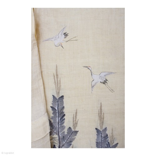 OrimeThis is a beautiful girl’s hemp kimono with hand painted motifs of crane and pine. For th