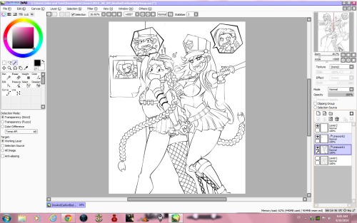 can’t wait to color them. jinx and caitlyn body swap, lineart. just had a hard time drawing the braids.