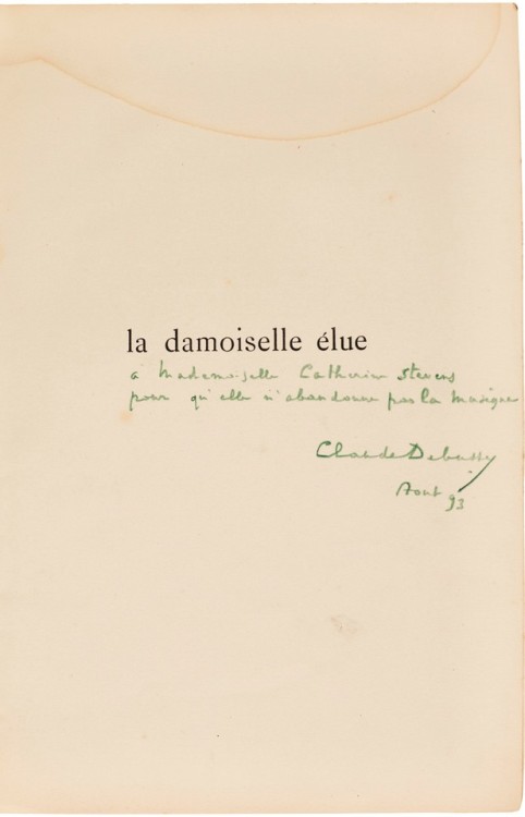 barcarole:  “à Mademoiselle Catherine Stevens pour qu'elle n'abandonne pas la musique,Claude Debussy