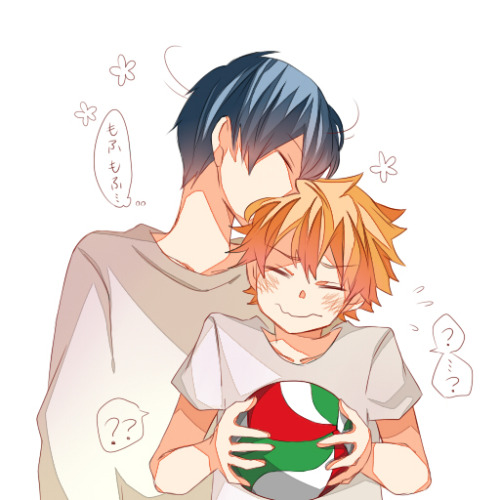 hinata shouyou and kageyama tobio (haikyuu!!) drawn by まるべりー