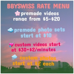 bbyswiss:  bbyswiss:  💞☁🌸BBYSWISS’S LIST OF LINKS🌸☁💞View previews of my videos here! See more nude photos of me here!Lingerie and Sex Toy Wishlist My Personal Wishlist  Tips or donations can be sent via my ko-fi!  Circle pay: bbyswisss@gmail.com