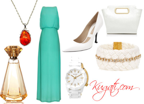 Heavenly Love by kugati featuring bracelet watchesAFTERSHOCK green dress, $120 / Michael Kors white 