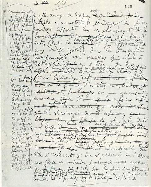 proustitute:
“ Marcel Proust’s manuscript of the last page of A la recherche du temps perdu
#Proust2013
”
I didn’t know about this 2013 thing.
Is he using the Cornell system here? I can’t read a lick of French.