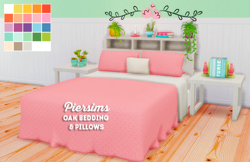 [ts4] Pierisims oak bedding & pillows - recolorsRecolored/retextured to fit my game You should d