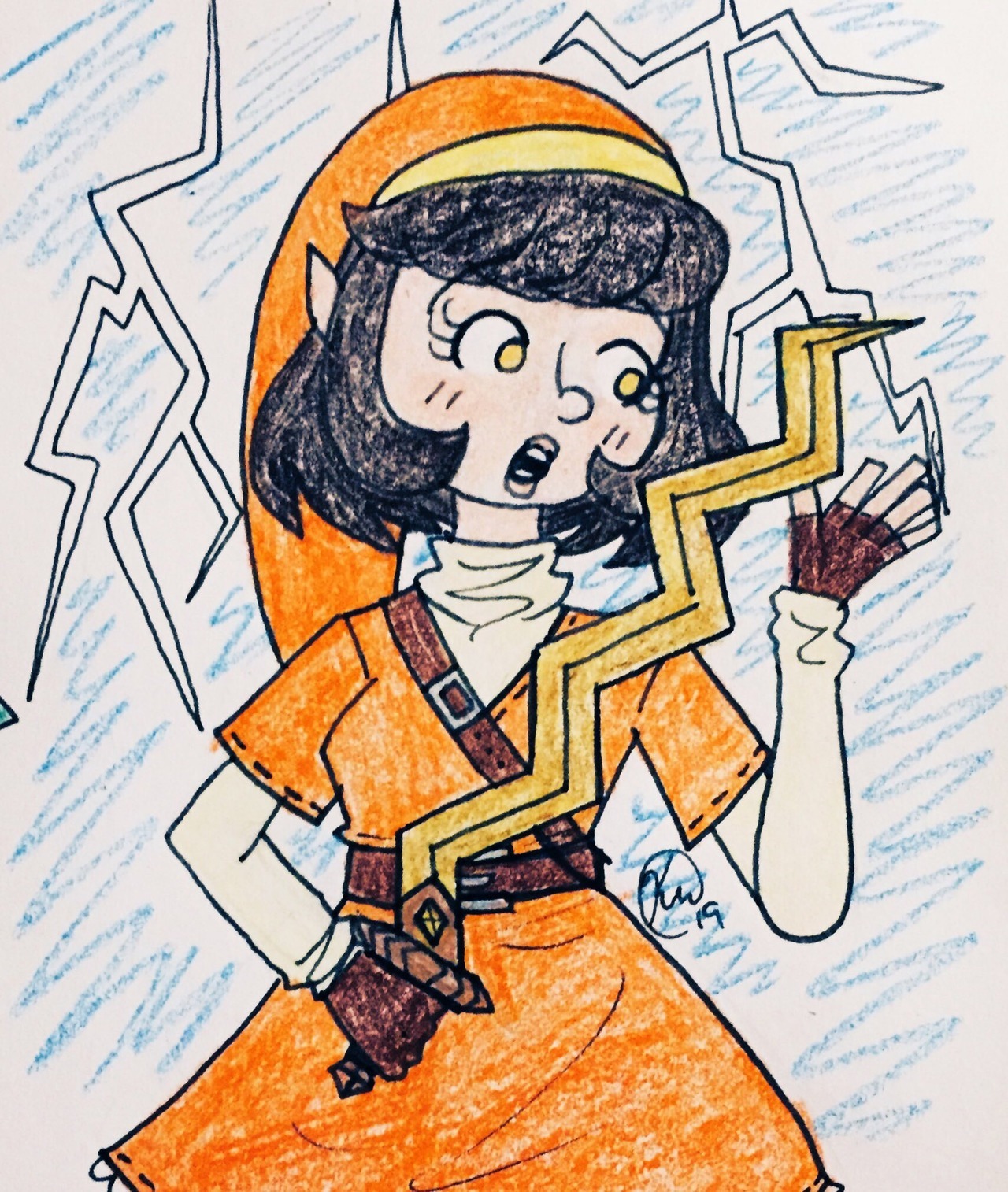skeletonschoolgirl:  Skyward Sword OC/Self insert??? She’s just a gal with a lightning