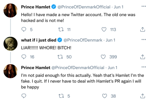 What If Hamlet Characters Had Twitter And Also There Wasnt Any Tragedy Part 7: The Intern