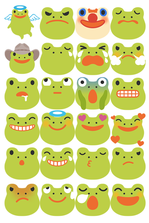 anonymoussupporter: 3frogs: i made a small collection of frog emojis! free to use, you can get them 
