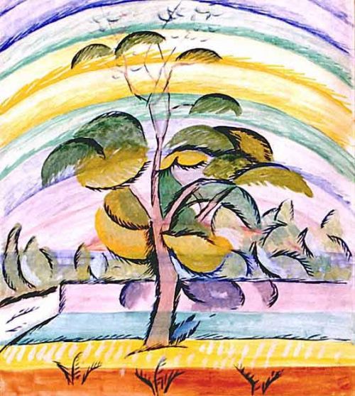Vladimir Baranov-Rossine (Russian/French, 1888-1944)The tree and the rainbow