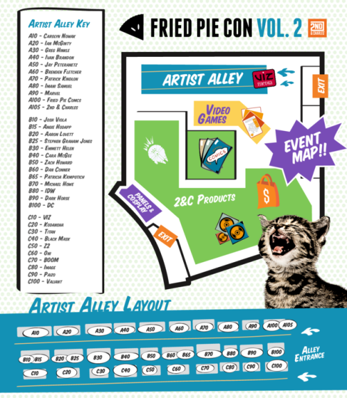 friedpiecomics: Fried Pie Con Vol. 2 - Artist Alley Map Creators and Vendors: Are you attending Frie