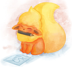 bgandrabite:  i know a flareon, that writes stuff, and have a lot of floof  D'awww &lt;3