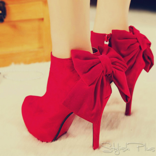 Red Bow Boots