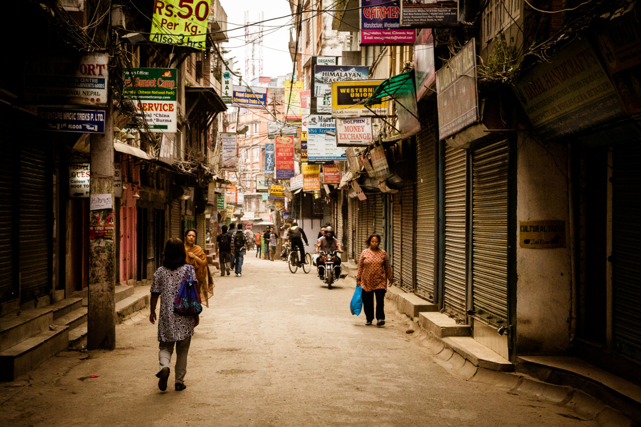 Streets of Kathmandu
Thamel District in the early morning.
Kathmandu, Nepal, October 2012