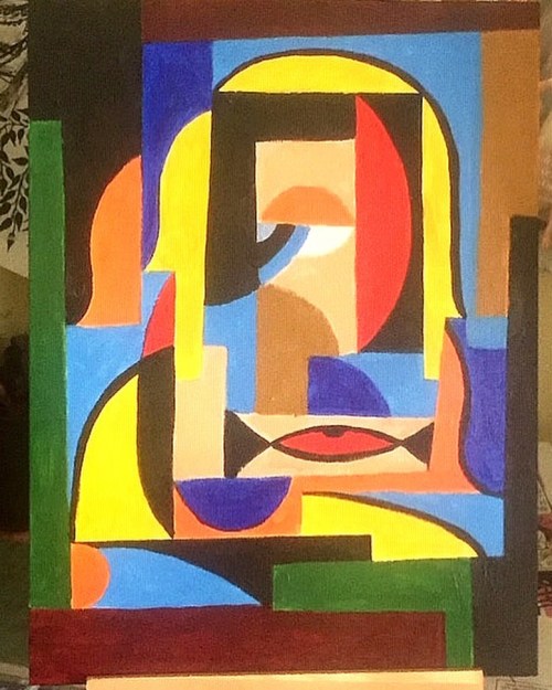 #retrato #cubista / #cubist #portrait / #acrylics on #canvas board 30x40 cms. / #acrylicpainting #pa