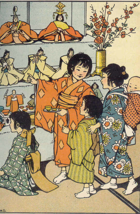 thekimonogallery: Vintage Illustrations Of Japan by Marguerite Davis.  Published in 1934, the b