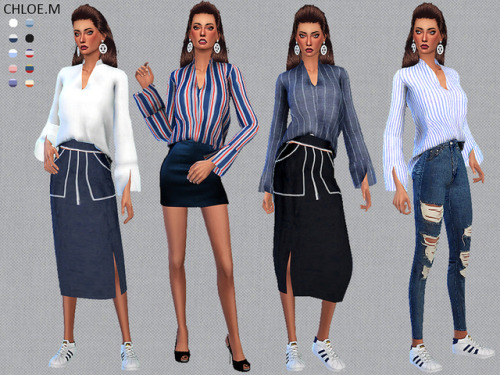 chloem-sims4: blouse for female  Created for: The Sims 4 10 colorsHope you like my creations!Downloa