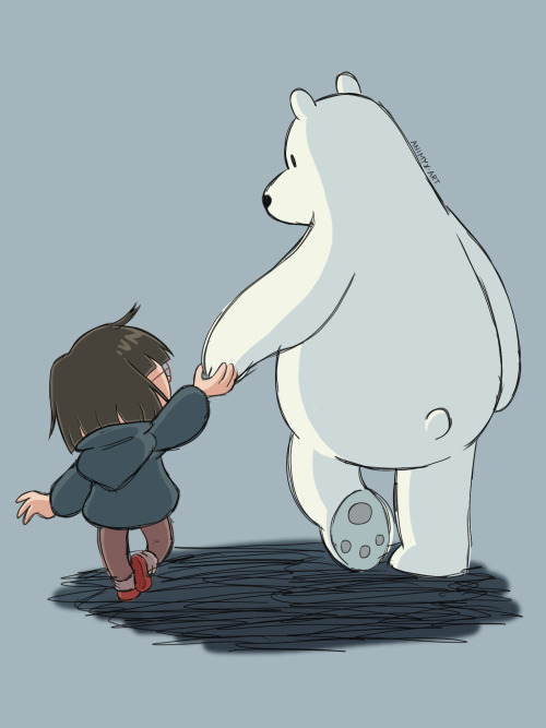 animyx-art:  WBB: Chloe & Ice Bear A doodle based on the episode “Chloe & Ice Bear.” I thought that episode was really sweet. WBB © Daniel Chong/ Cartoon Network 