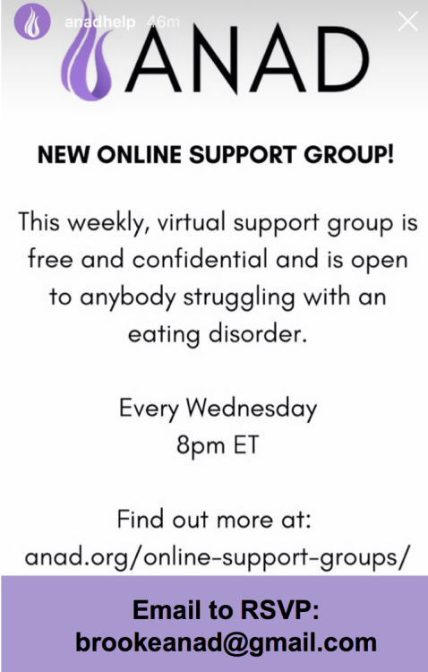 Dear All: This is a public announcement for a free online support group for any kind of eating disor