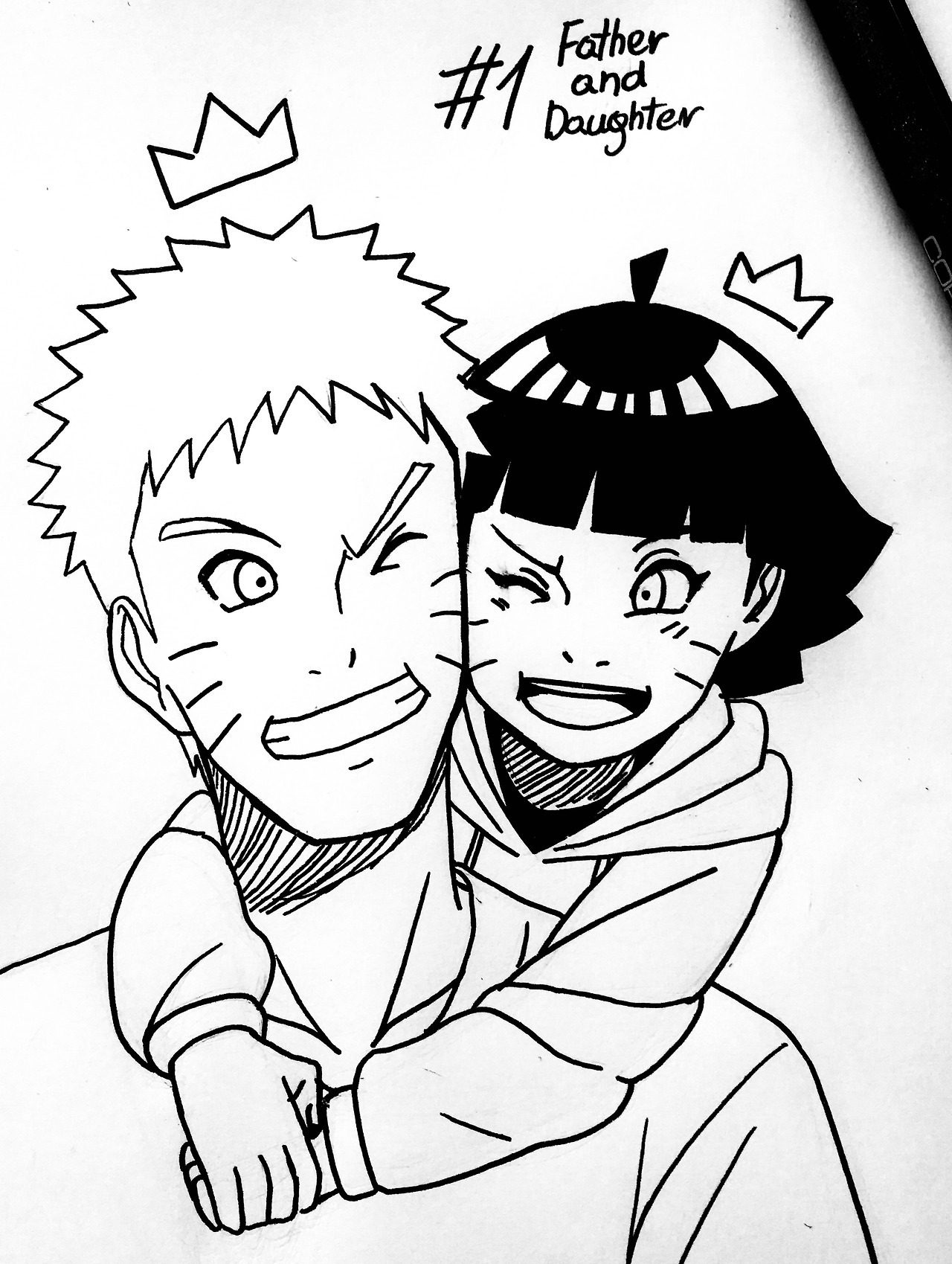 cheerkitty14:  Day 1: Father and daughter So, I’m doing inktober for the first