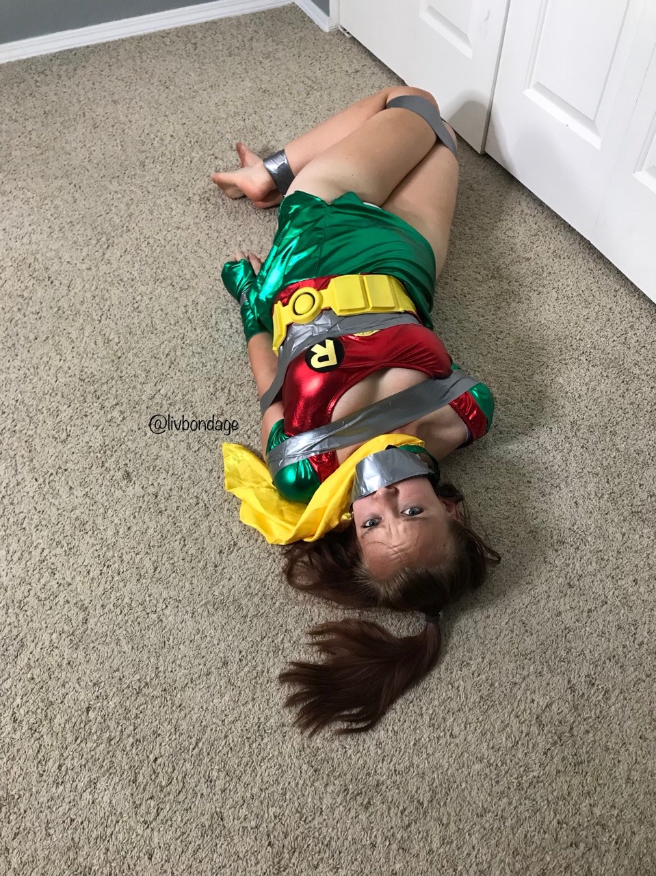 livbondage:  Fun new Robin cosplay bondage video up on the website 💖 LivBondage.com/shop