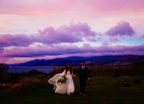 prettymysticfalls:    Troian Bellisario & Patrick J. Adams photographed by Max Wanger for Hello Magazine 