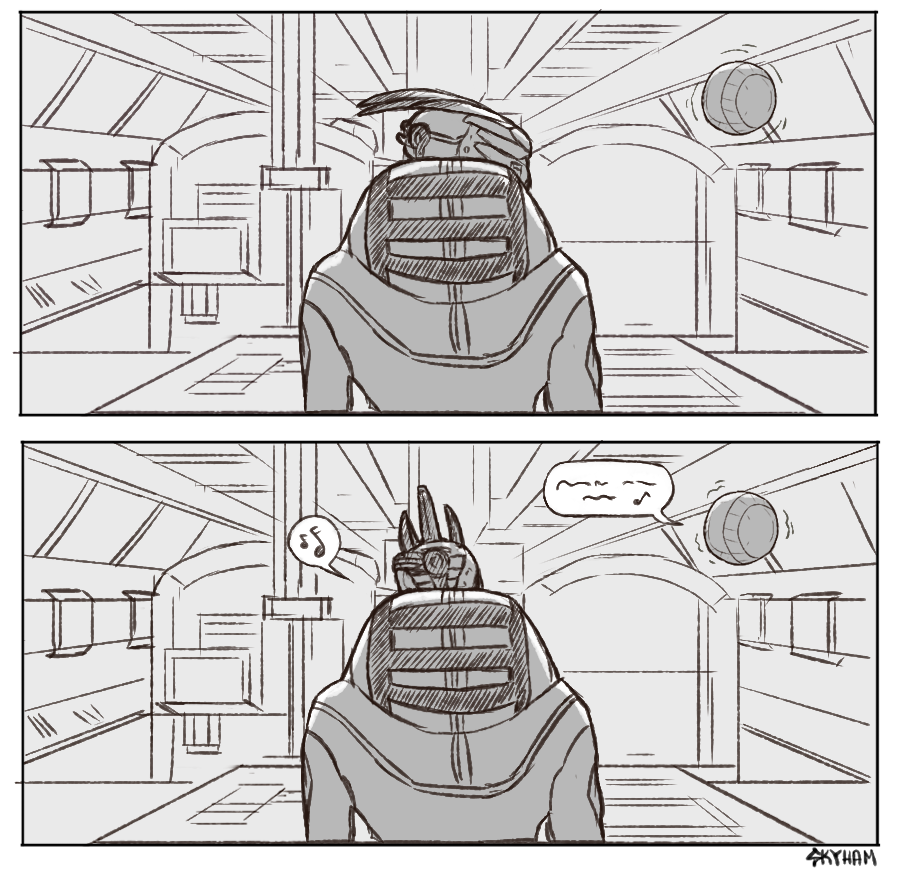 skyllianhamster:  antivanrogue: headcanon: sometimes when garrus hasn’t emerged