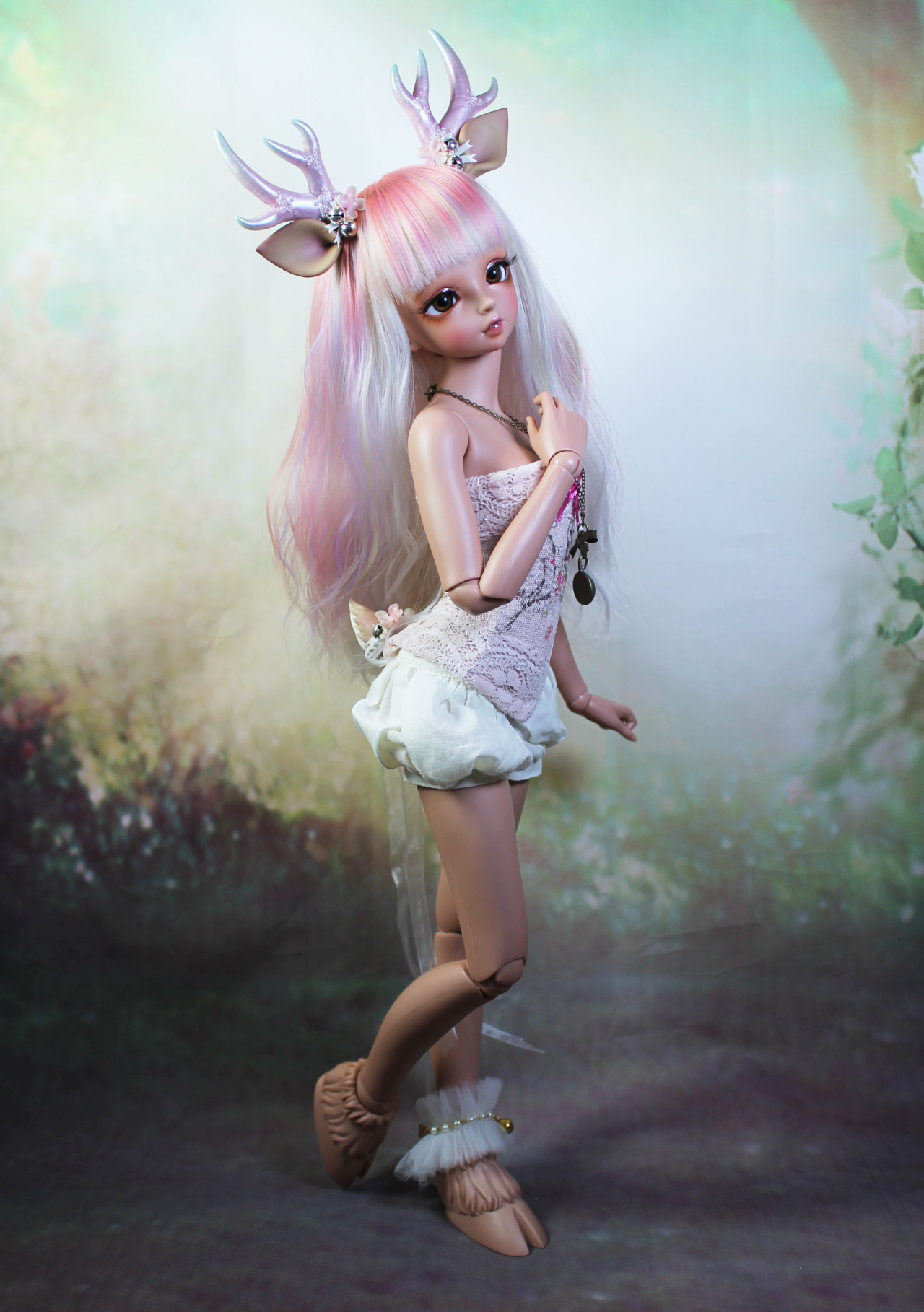 sparrows-shop:Commissioned deer parts for minifee: antlers, ears, and tail, decorated