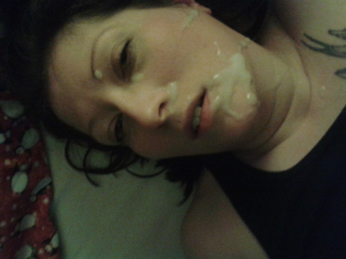 tittenspritzen:  tittenspritzen:Tonight she begged me to cum on her face. Give my wife a face full of cum, and she’s a happy girl.