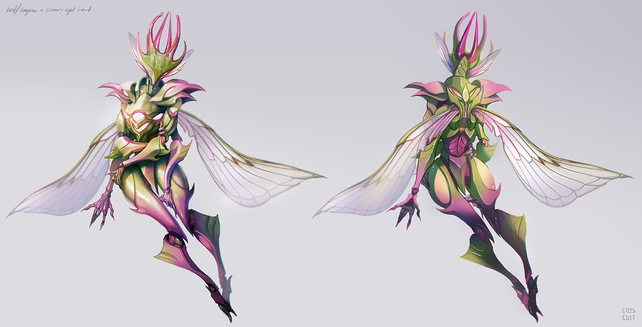 steelsuit:  Leaf queen’s right hand. a pastel bug! :D