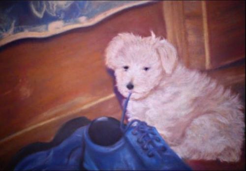 Pastels portrait of my Little girl when she had just some months with me.