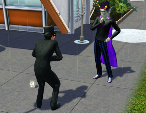 john is doing magic tricks for tips and eridan is his only audience. of course he’s just judgi