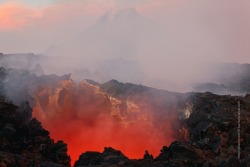 sixpenceee:Underground Lava Rivers of Kamchatka. Lava runs underground before rising to the surface and cooling down. (Source)