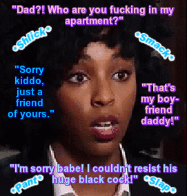 sissyslutcaps: GF came home early to find her father fucking you in her lingerie