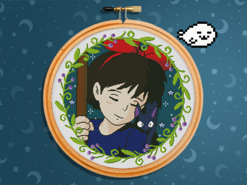 Click on the image to download the pattern.Kiki and Jiji Free Cross Stitch Pattern17 DMC colorsDesig