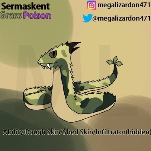 This Was Suggested On My Facebook About A Week Ago Of Doing A Grass/Poison Snake Fakemon. It's Based