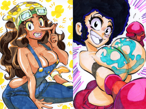 rafchu:  Gender swap One Piece fanarts done! 〜(￣▽￣〜)Inked with a brush pen and colored with alcohol-based markers. You can buy the original artworks (4.2 x 5.9 inches) on my shop for 25$ each ヾ(☆▽☆) http://rafchu.tictail.com 