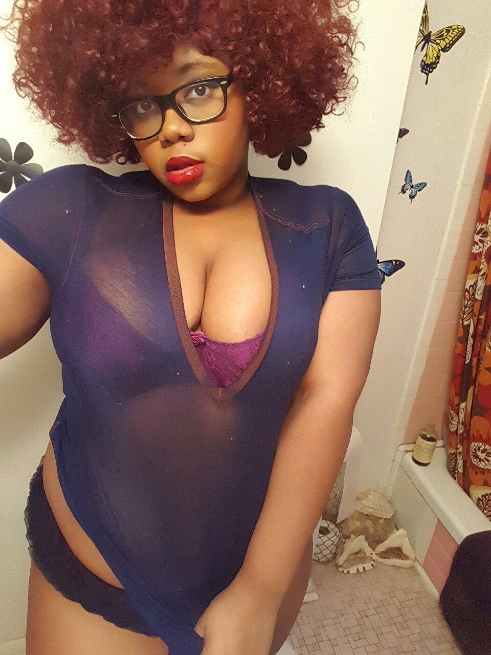 afatblackfairy:  Lazy Day~ ♡  If you want to see me wearing…less and you think
