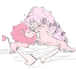 kaceart:  rose&lions so cute <333