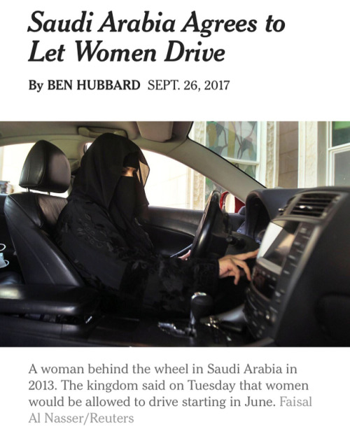 Saudi Arabia have decided to lift the ban on women drivers. Allowing almost &frac12; its populat